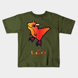 baby skating dinosaur leo Kids T-Shirt